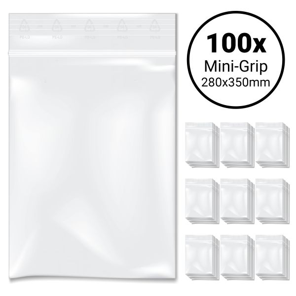 Audisana Schnellverschlussbeutel 280x350mm (Minigrip) - 100 Stück