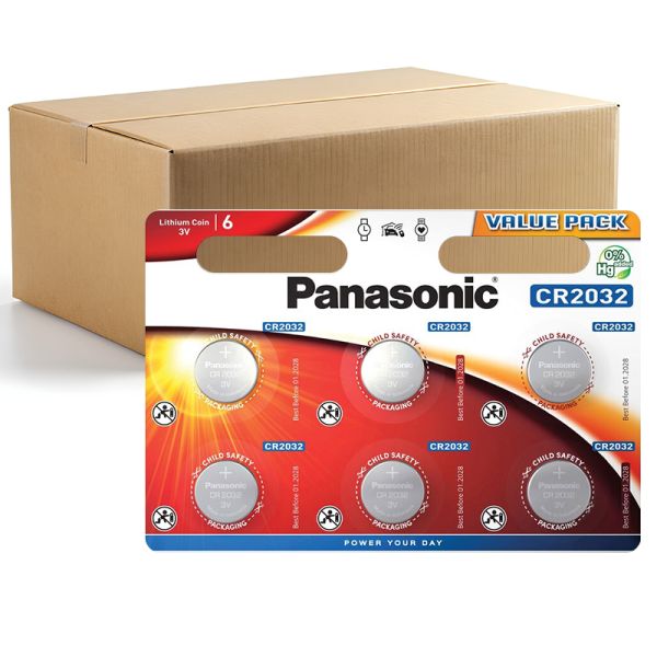 Panasonic CR2032 - 120 Lithium Knopfzellen Batterien