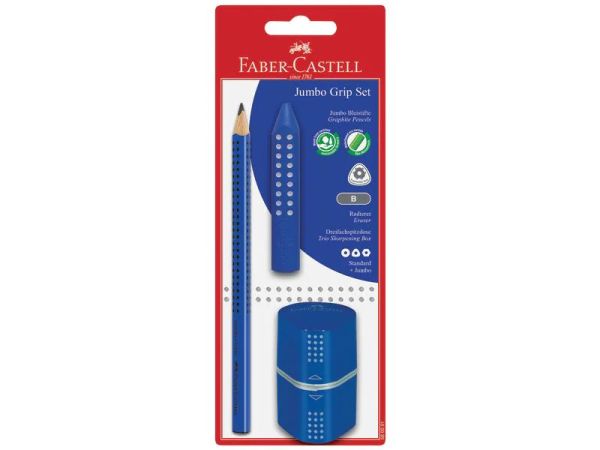 Faber-Castell Jumbo Grip Set, Blau - Bleistift