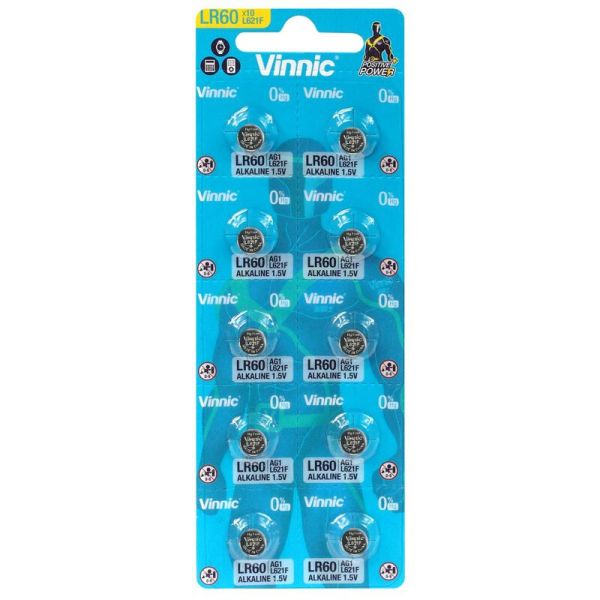 Vinnic LR60 (L621F) - 10 Knopfzellen (1.5 Volt Alkaline)