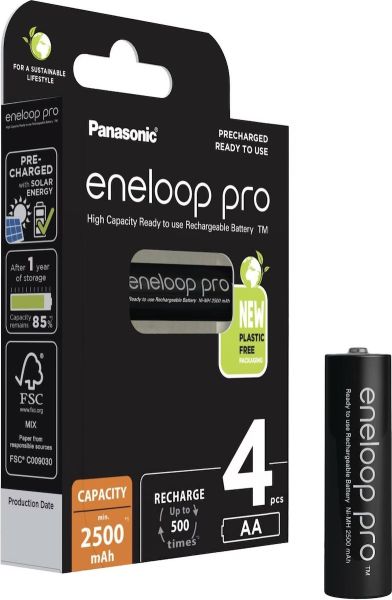 Panasonic eneloop Pro AA (HR6), 1.2 V, 2500 mAh - 4 Akku