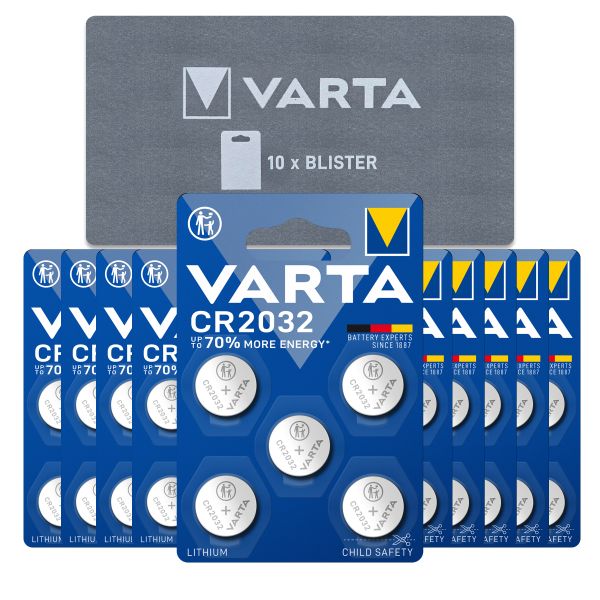 Varta CR2032 Batterien - 50 Lithium Knopfzellen