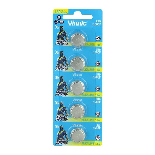Vinnic LR9 (L1560F) - 5 Knopfbatterien (1.5 Volt Alkaline)