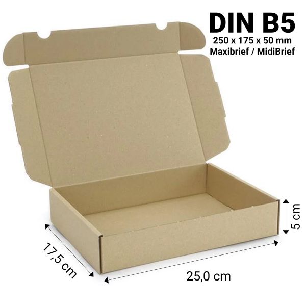 Audisana Maxibrief (Midibrief) 250×175×50 mm DIN B5 braun - 1 Stück