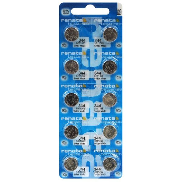 Renata 344 / SR1136SW - 10 Knopfzellen Batterien (Swiss Made).