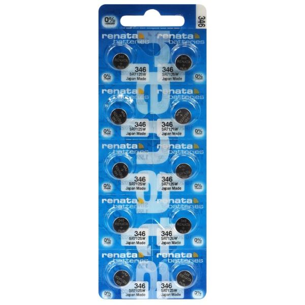 Renata 346 / SR712SW - 10 Knopfzellen Batterien (Swiss Made).