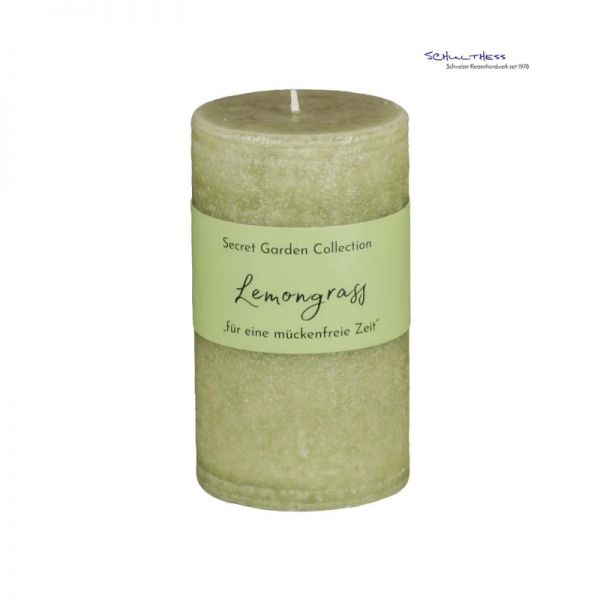 Schulthess Kerze «Lemongrass» - Secret Garden Kollektion - Antimücken Duftkerze H=12cm/∅=7cm