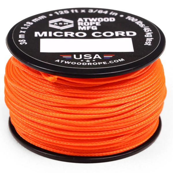 Atwood Rope MFG Micro Cord (Neonorange / Neon-Orange) - 38 m Outdoor-Schnur