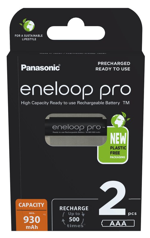 4 Batterie Panasonic Eneloop PRO AAA 930 MAh NiMH - Con Scatola Premium - Made In Japan