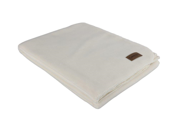 Eskimo Edelvelours Decke Wollweiss 150x200cm - Einfarbig (Weiss)