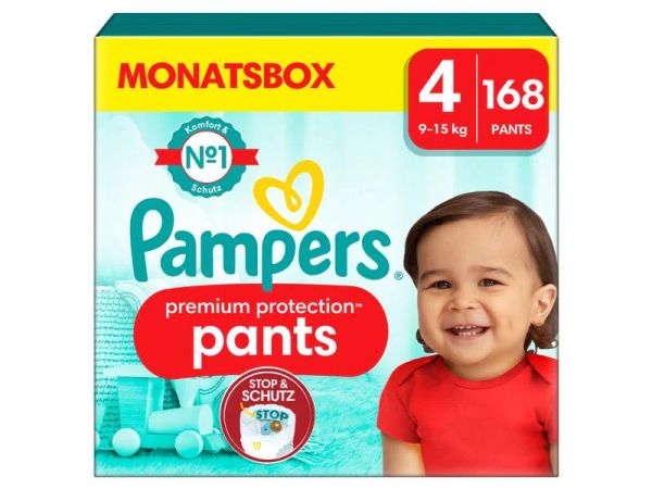 Pampers Premium Protection Pants, Grösse 4 - 168 Windeln