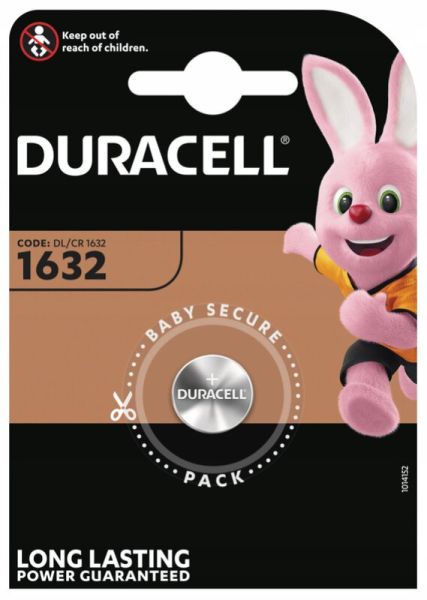 Duracell CR1632 - Knopfzellen Batterie (3 Volt Lithium)