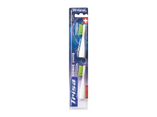 Trisa Sonic Advanced Young, Weiss/Grün - 2 Zahnbürsten-Aufsätze