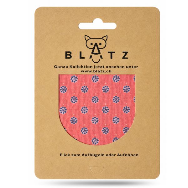 Blätz.ch Aufnäher zum Aufbügeln Rot & Beige (10 x 8 cm) - Alma (Blumen-Motiv)