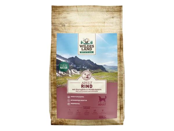 Wildes Land Rind, Adult (4 kg) - Trockenfutter