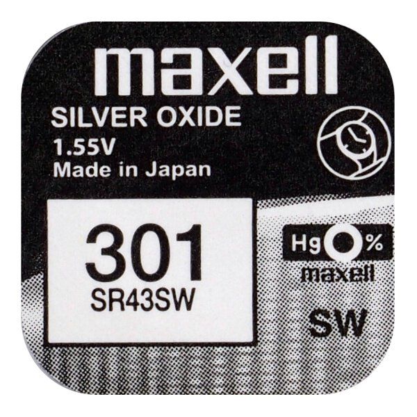 Maxell 301 / SR43SW - Knopfzelle
