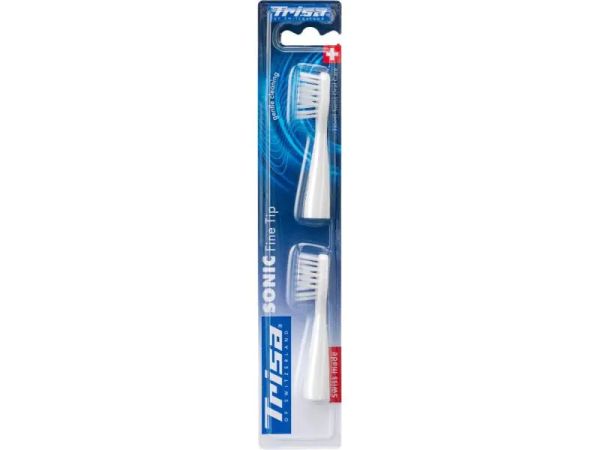 Trisa Sonic Fine Tip, Weiss - 2 Zahnbürsten-Aufsätze