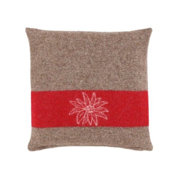 Eskimo Armeekissen Edelweiss aus Schurwolle (45x45cm) - Braun