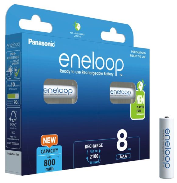 Panasonic eneloop AAA (HR03), 800 mAh - 8 Akku