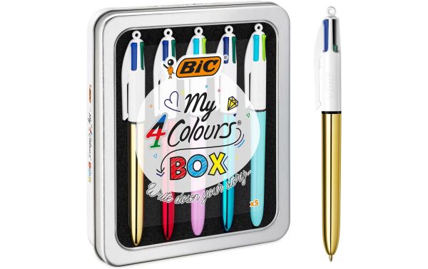 Bic 4 Colours Box, Mehrfarbig - 5 Kugelschreiber