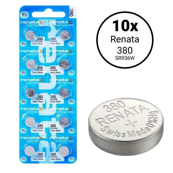 Renata 380 / SR936W - 10 Knopfzellen-Uhrenbatterien