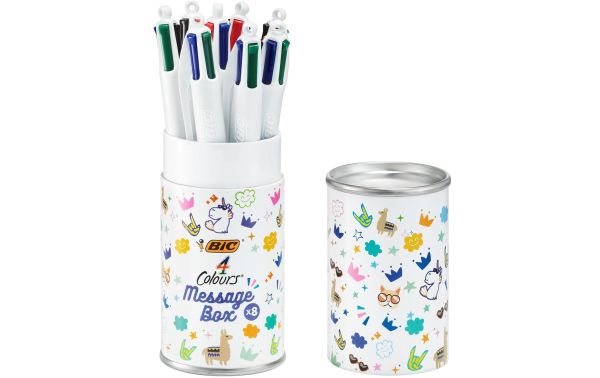 Bic 4 Colours Message Box, Mehrfarbig - 8 Kugelschreiber
