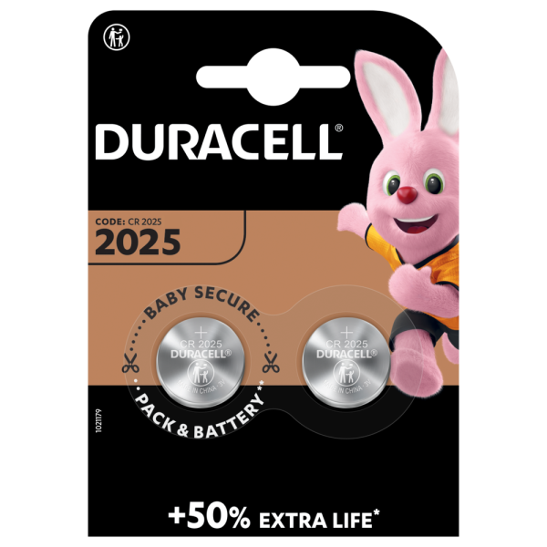 Duracell, CR2025 - 2 Knopfzellen