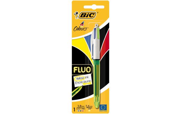 Bic 4 Colours Fluo mit Marker, Gelb - Kugelschreiber