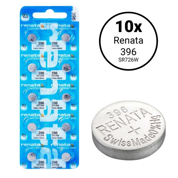Renata 396 / SR726W - 10 Knopfzellen Uhrenbatterien