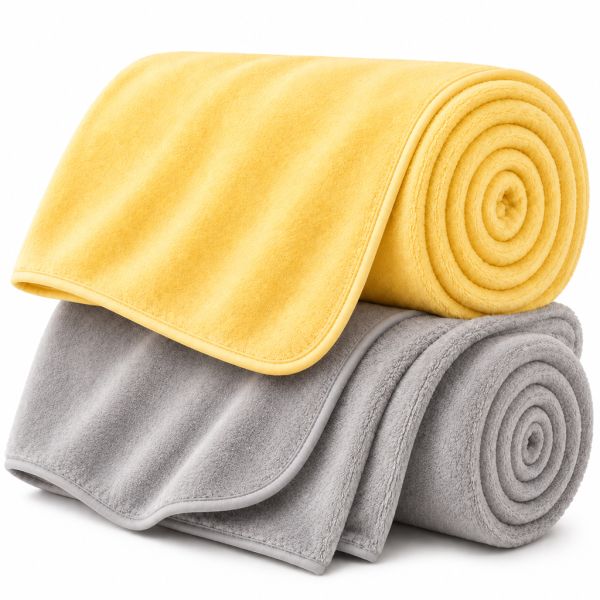 Eskimo Kuscheldecken-Set 'Cashmina Duo' - Gelb & Silber (150x200cm)