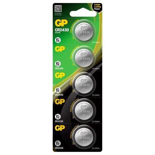 GP CR2430 (DL2430) Lithium - 5 Knopfzellen 3V