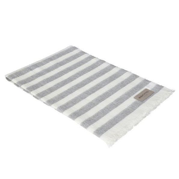Eskimo Provence Leinen-Baumwoll Sommerdecke mit Streifen (130x180cm) - Grau