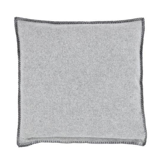 Eskimo Kissen Huttwil aus 100% Merinowolle (45x45cm) - Silber mit Kettelung