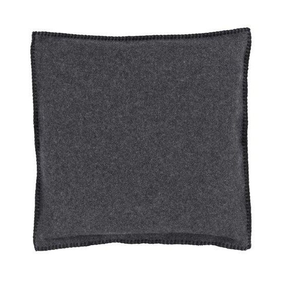 Eskimo Kissen Huttwil aus 100% Merinowolle (45x45cm) - Anthrazit mit Kettelung