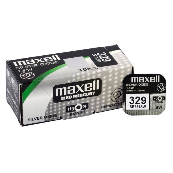 Maxell 329 / SR731SW - 10 Uhrenbatterien