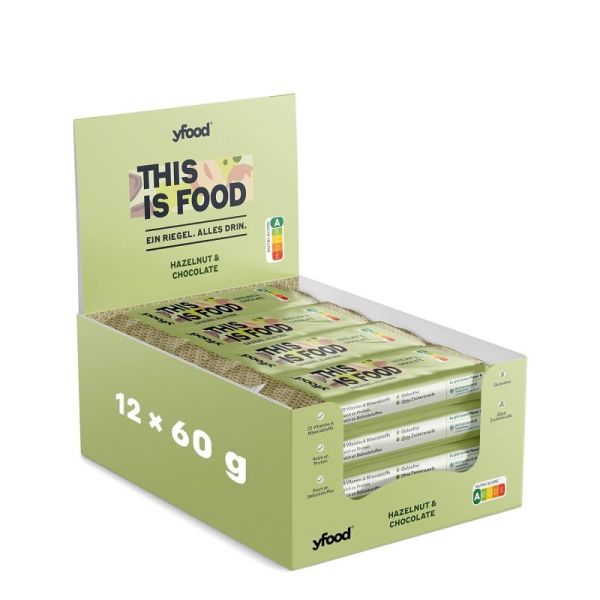 yfood High-Protein Bar 12x60g (Hazelnut&Chocolate)