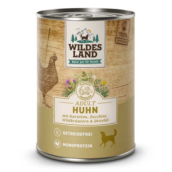 Wildes Land Huhn, Adult (6x400g) - Nassfutter