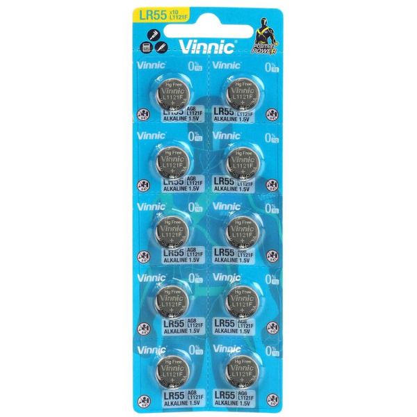 Vinnic LR55 (L1121F, AG8) - 10 Knopfzellen