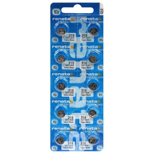 Renata 315 / SR716SW - 10 Knopfzellen Batterien (Swiss Made).