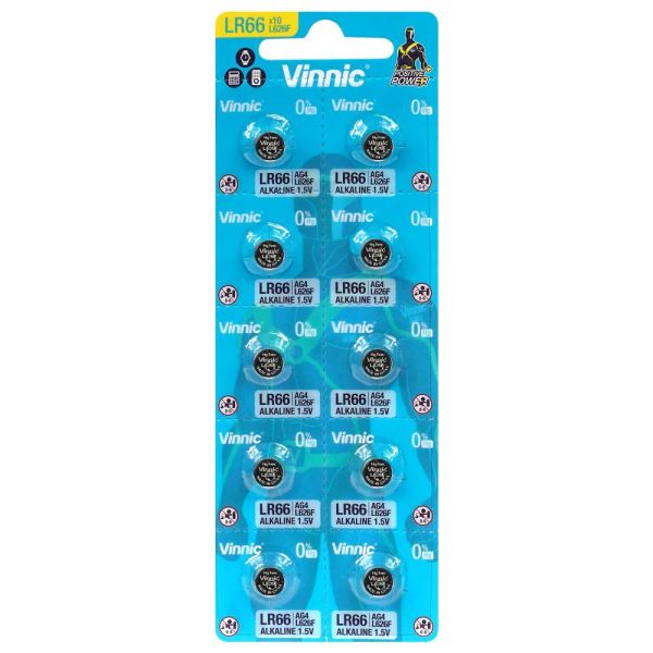 Vinnic LR66 (L626F) - 10 Knopfzellen (1.5 Volt Alkaline)