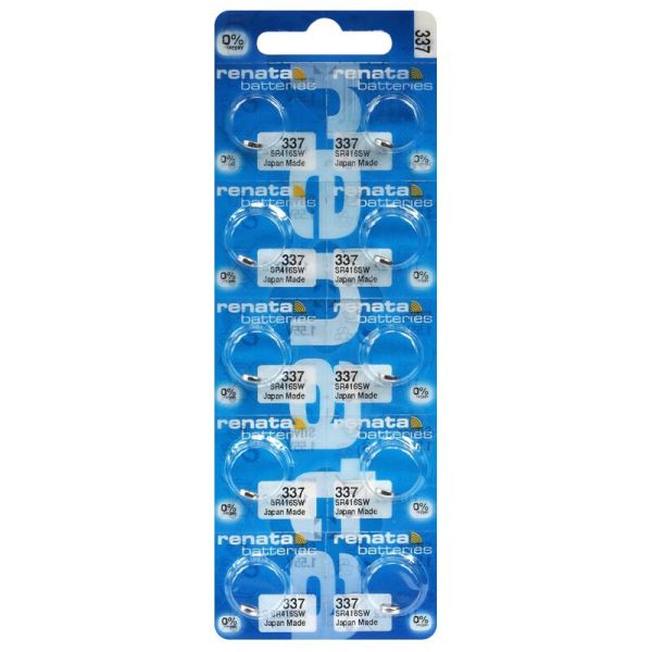 Renata 337 / SR416SW - 10 Knopfzellen Batterien (Swiss Made).