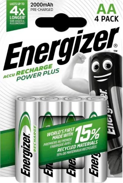 Energizer Power Plus Akku AA - 4 Stück (neue Kartonverpackung)