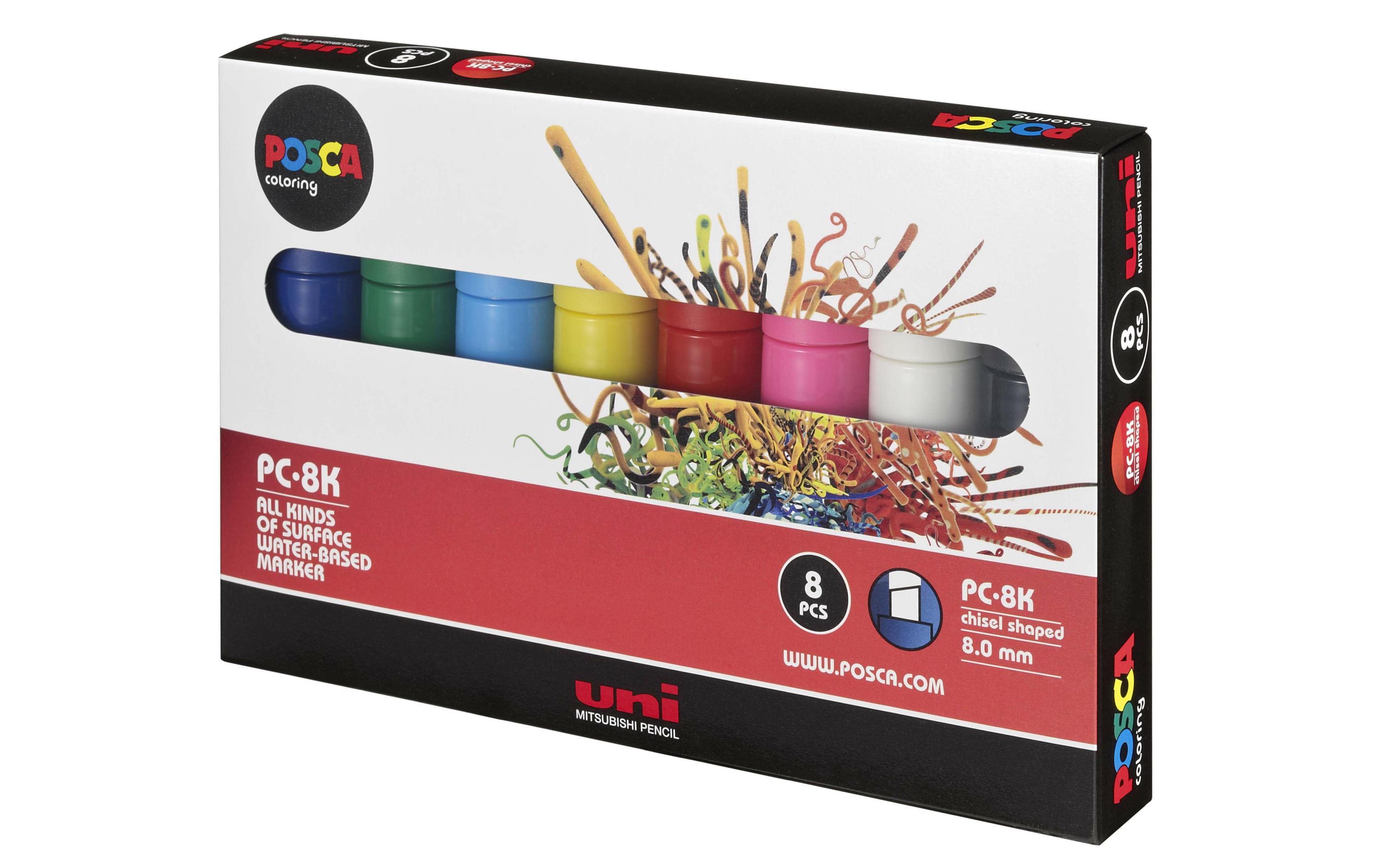 POSCA Marker Set Mit Breiter Keilspitze – 4 Neonfarben Für Alle Oberflächen | Acryl-Marker