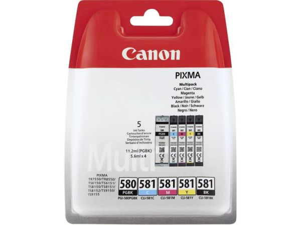 Canon PGI-580/CLI-581, Multipack - 4er Combopack CMYBK (Cyan/Magenta/Gelb/Schwarz) - Canon PGI-580/CLI-581, Multipack - Druckerpatronen Typ #2078C005