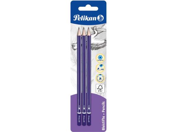 Pelikan HB, Blau - 3 Bleistifte