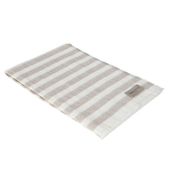 Eskimo Provence Leinen-Baumwoll Sommerdecke mit Streifen (130x180cm) - Beige