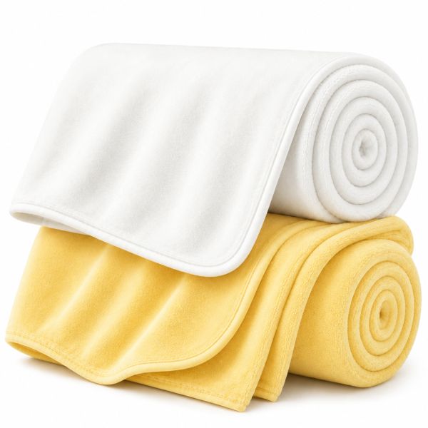 Eskimo Kuscheldecken-Set 'Cashmina Duo' - Gelb & Weiss (150x200cm)