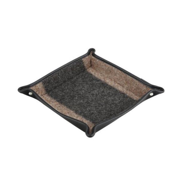Eskimo Taschenentleerer im Uni-Design Anthrazit aus Schurwolle (18x18cm) - Braun