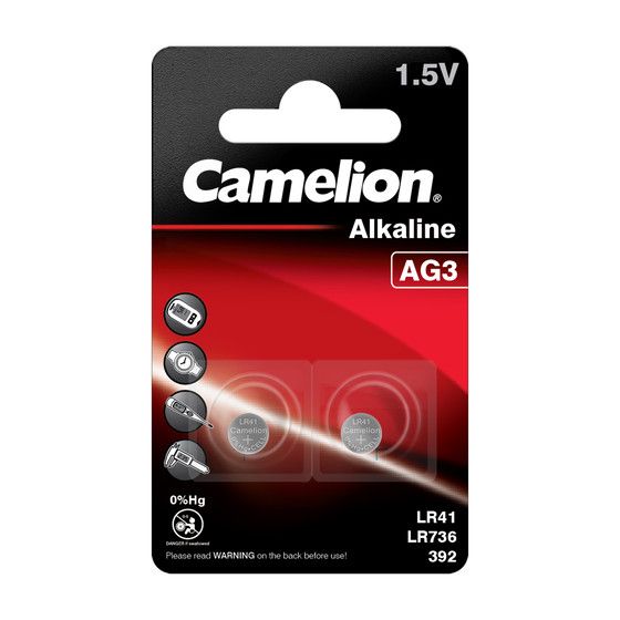 Camelion AG3, LR41, LR736, 392 Alkaline - 2 Batterien