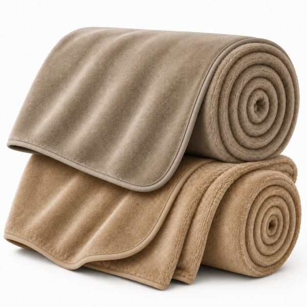 Eskimo Kuscheldecken-Set 'Cashmina Duo' - Taupe & Nougat (150x200cm)